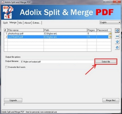 Cách Ghép File PDF bằng phần mềm Adolix Split Merge PDF