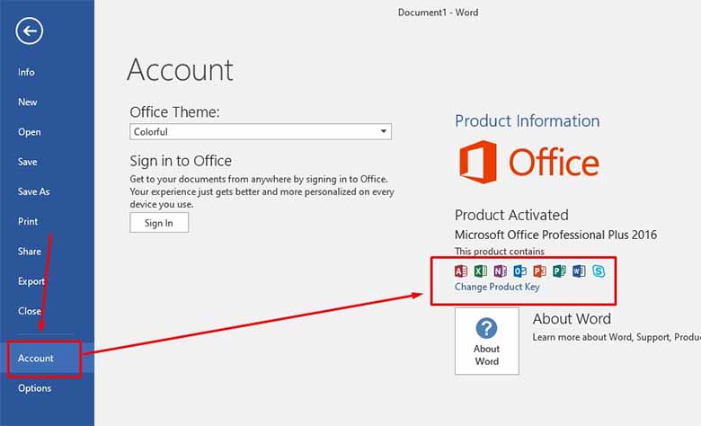 Key Office 2016 Mới Nhất