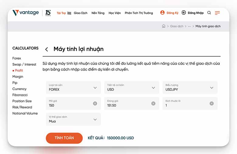 Tối Ưu Giao Dịch Với Công Cụ Tính Toán Ngoại Hối Của Vantage